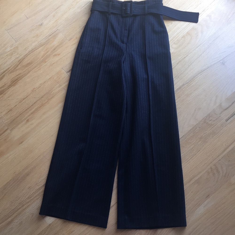 Theory stripe wide leg pants